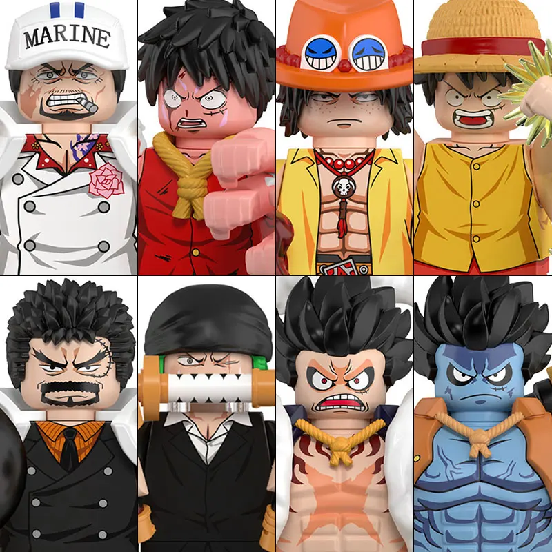 WM6196 ONE PIECE Luffy Zoro Nami Sanji Chopper Bausteine Mini-Actionfiguren Zubehör Halloween Weihnachtsgeschenke für Kinder