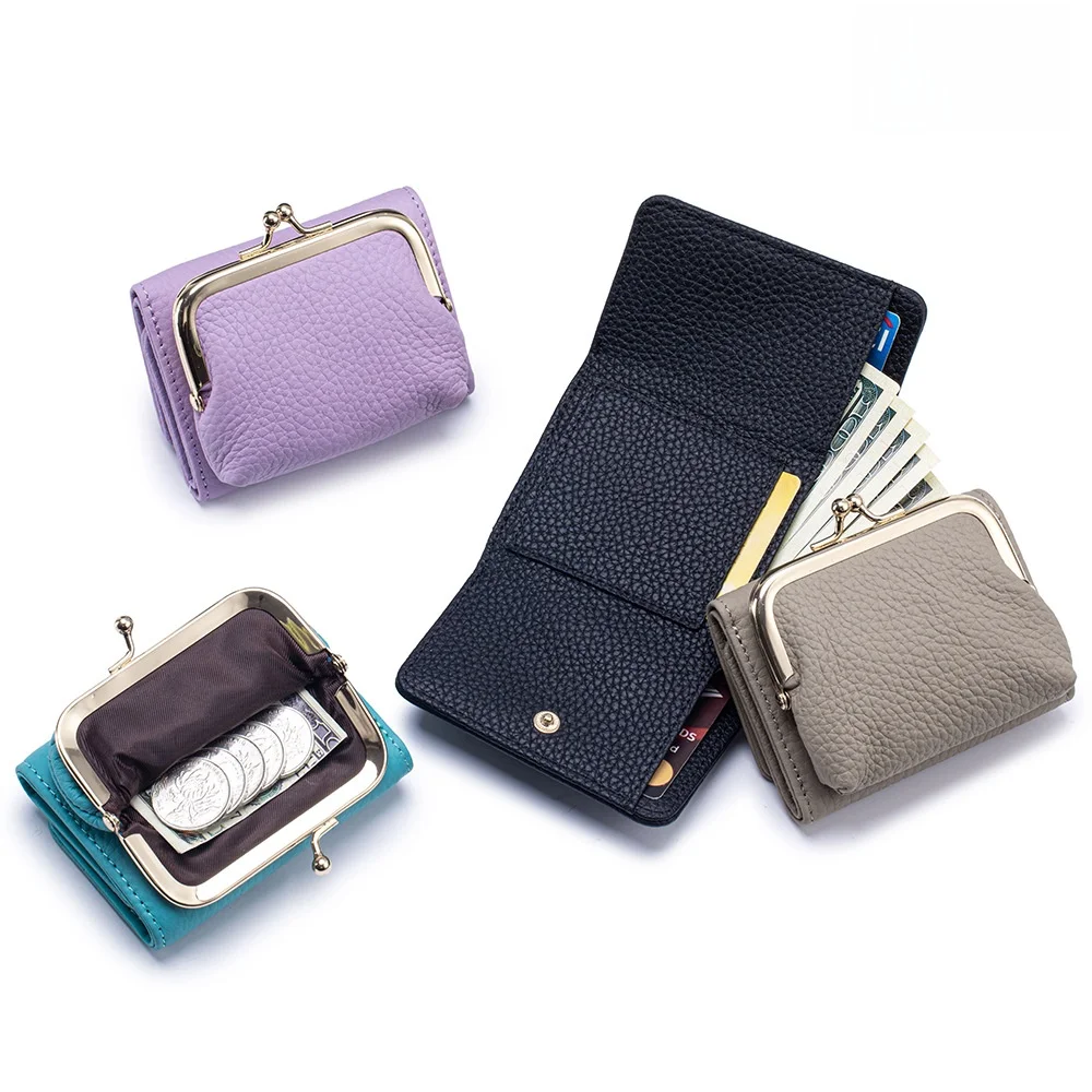 

New Creative Japanese Sle ort Wallet Large Capaci Genuine Leather Multi-Function Coin Change Purse Women's Handbag