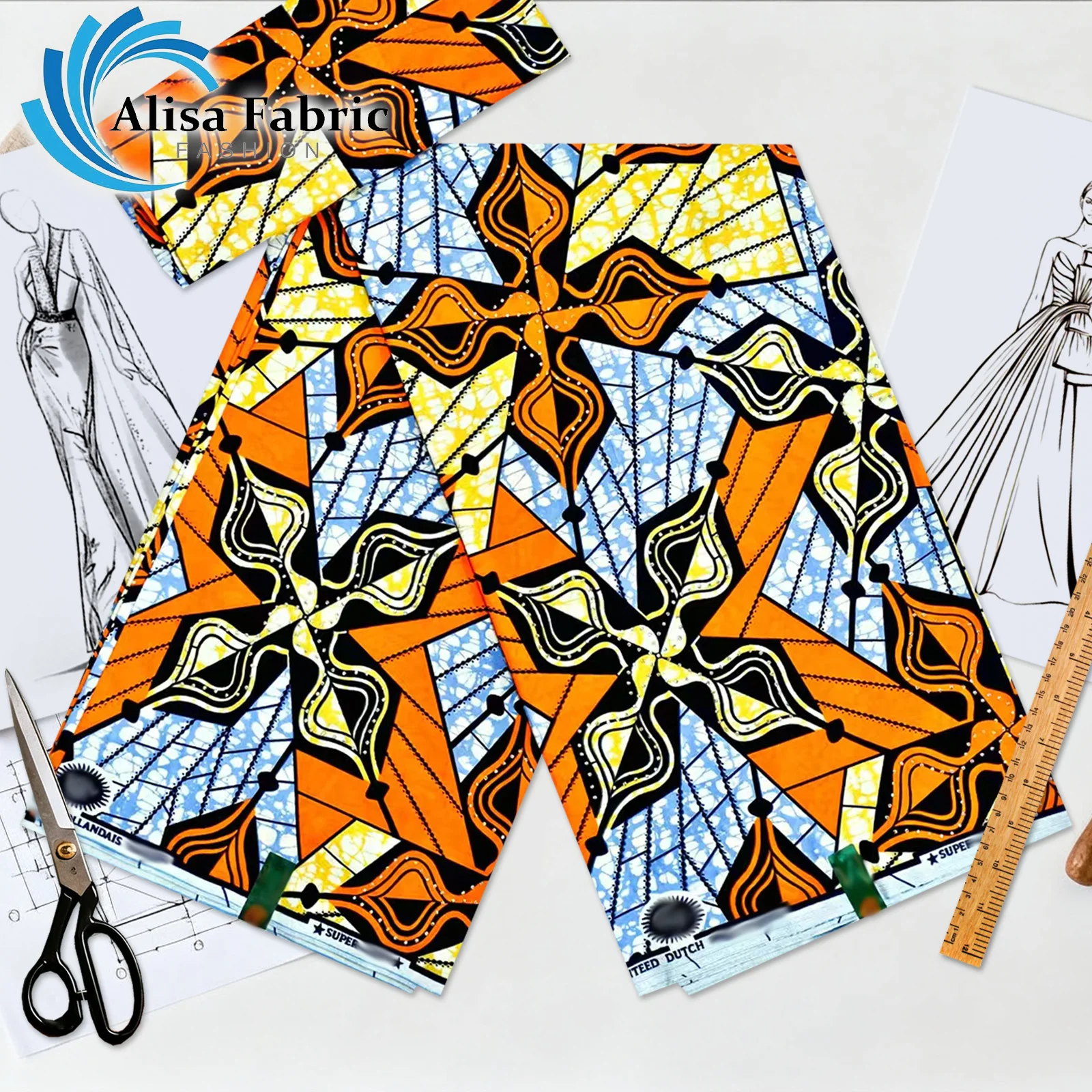 

2025 high quality hot drilling African wax fabric 6yards Christmas veritable guaranteed nigerian fabric for party dress