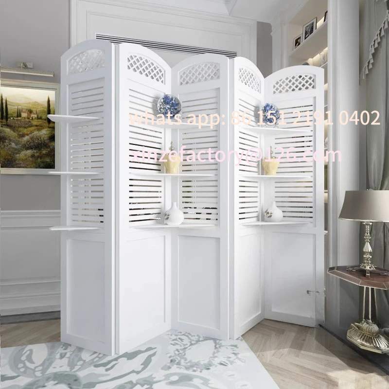 

Customizable rustykalny biały parawan ekran działowy moda salon jadalnia ganek tablica suchościeralna składany parawan