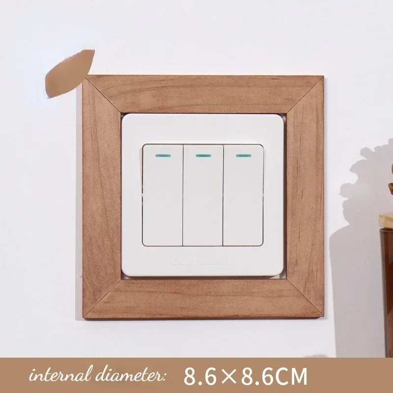 Solid Wood Switch Sticker Decorative Wall Sticker Socket Protective Cover Nordic Style Decorative Frame Light Switch Panel