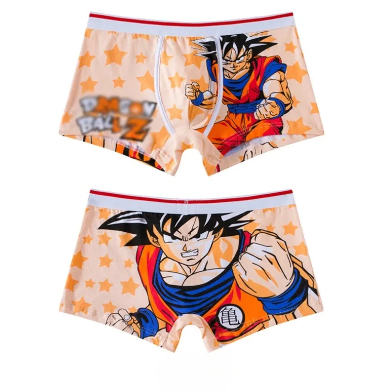 Anime Dragon Ball Men\'s Briefs Cartoon Creative Cotton Men\'s Breathable Panties Luffy Naruto Anime Characters Print Boxer Shorts