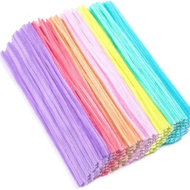 Großhandel Bunte Große Pfeifenreiniger für Bastelarbeiten DIY Plüsch-Stiele Kreatives Hobby Chenille-Stiele 500-1000 Stück
