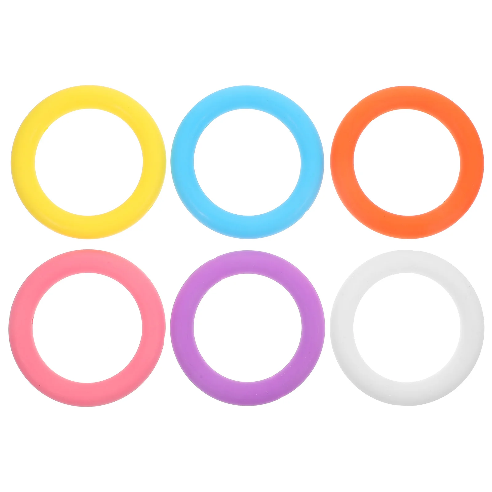 

6Pcs Silicone O Ring Keychain Circle Bright Colored Flexible for DIY Crafts Multi Use Bag Charm Decor Silicone Rings