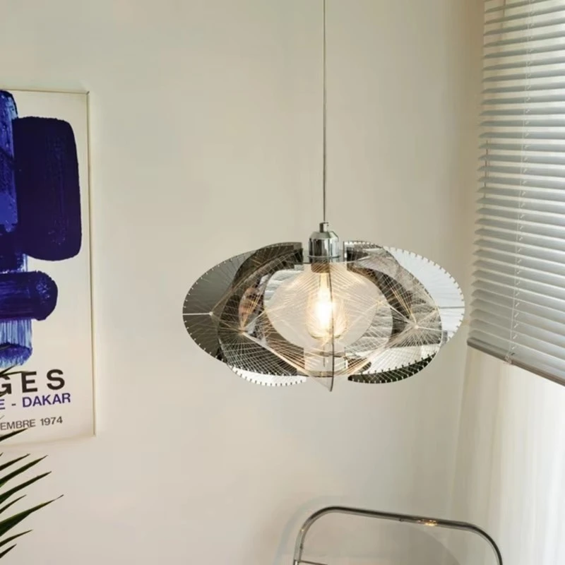 Silver Restaurant Chandelier Nordic Danish Modern Designer Simple Island Bar Light Minimalist Light Luxury Bar Chandelier