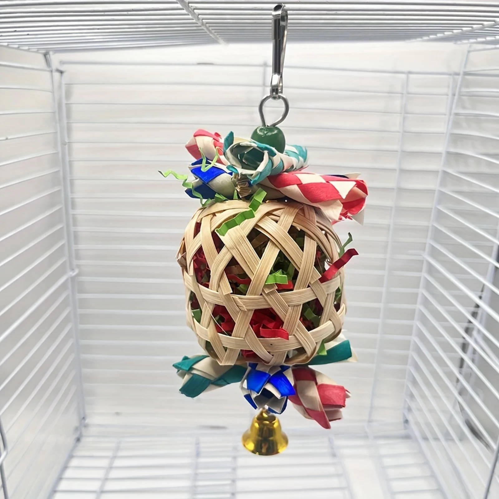 Parrot Lantern Toy Colorful Paper Chewable Parrot Enrichment Bird Cage Accessories For Pet Bird Enrichment And Decoration