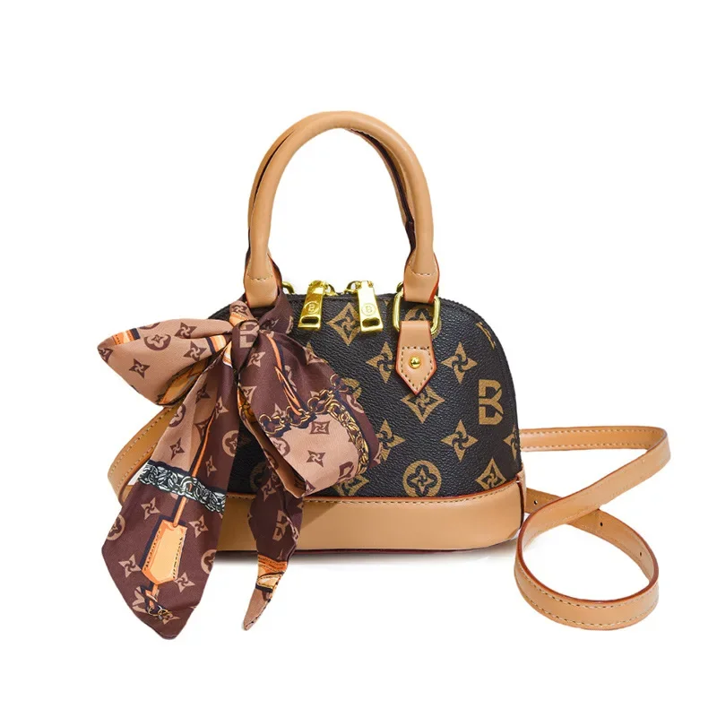 

2025 Women's Shell Crossbody Bag Floral French Tote Adjustable Chain Strap Convertible Fashion Daily Purse