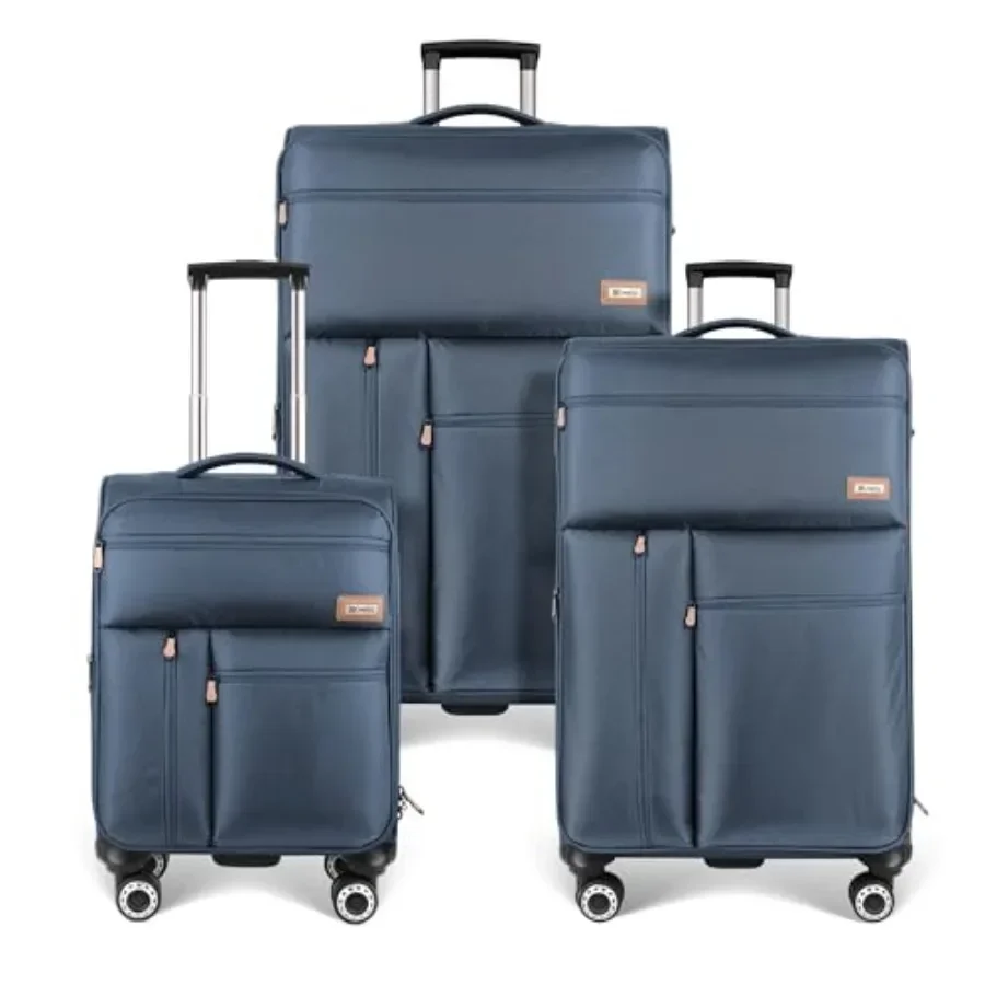3-Piece Luggage Set 20/26/30in for Travel, ABS+PC Material, Matte Black, Expandable Design with 360 Silent Casters and TSA Lock
