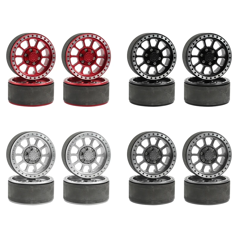 

4Pcs Metal 1.9 Beadlock Wheel Rim Hub For 1/10 RC Crawler Car Axial SCX10 90046 AXI03007 Traxxas TRX4 RC4WD D90