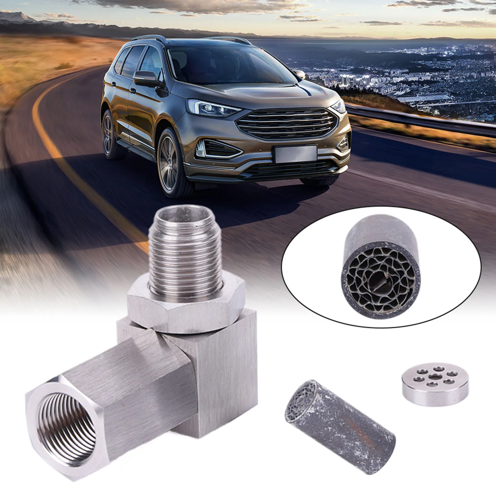 

M18x1.5 Automotive O2 Sensor Adapter with Built-in Filter O2 Sensor Spacer Adapter Check Engine Light Auto Parts Car Accessories