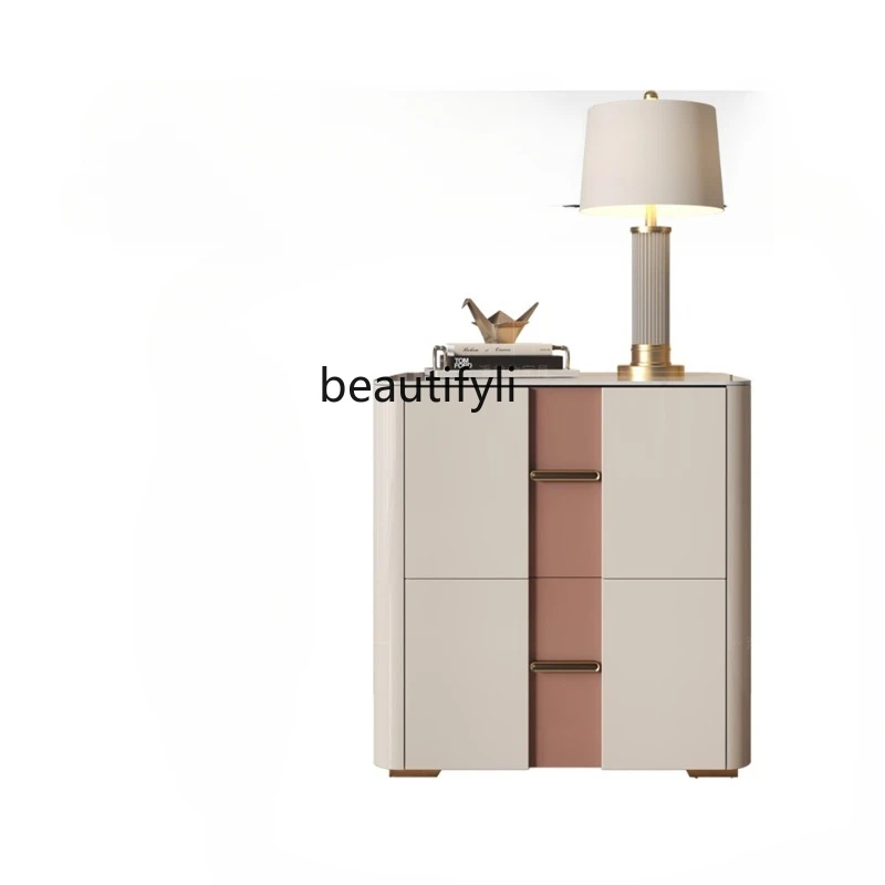 Light Luxury Modern Stone Plate Bedroom Paint Locker Home Bed Head Storage Cabinet Chest of Drawers drawer furniture