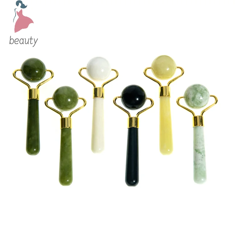 Natural Jade Ball Face Roller Gua Sha Scraper Massager Facial Eye Beauty Massager Roller Face Lifting Wrinkle Remover Skin Care