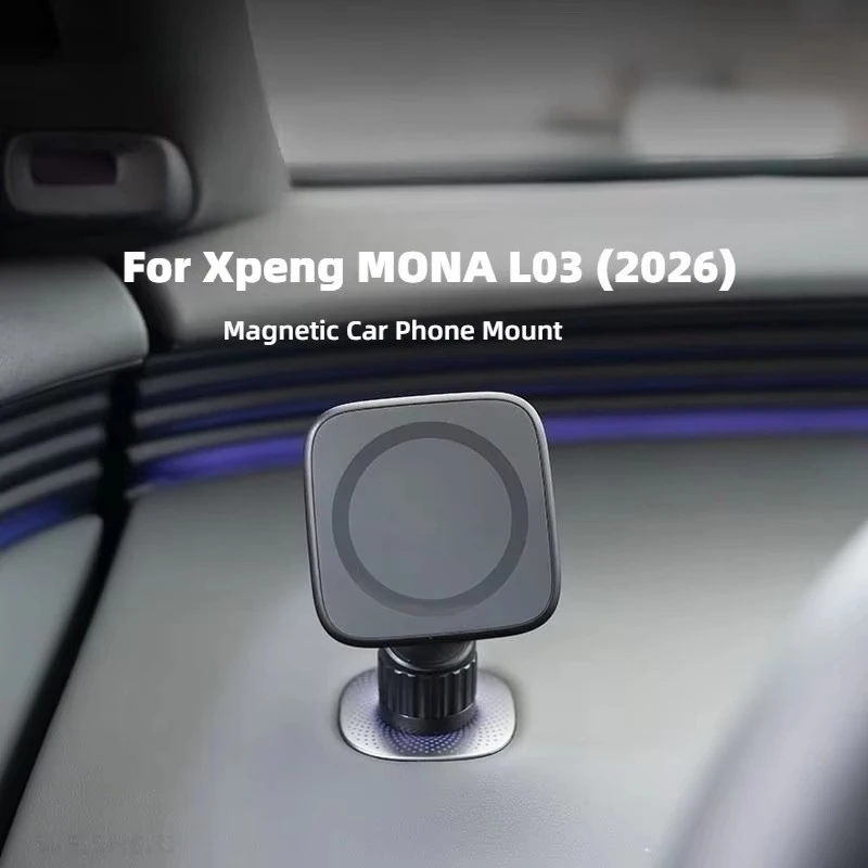 Suporte magnético para telemóvel para carro Xpeng MONA L03, com base estável, rotação de 360 graus, ideal para uso interior e como elemento decorativo