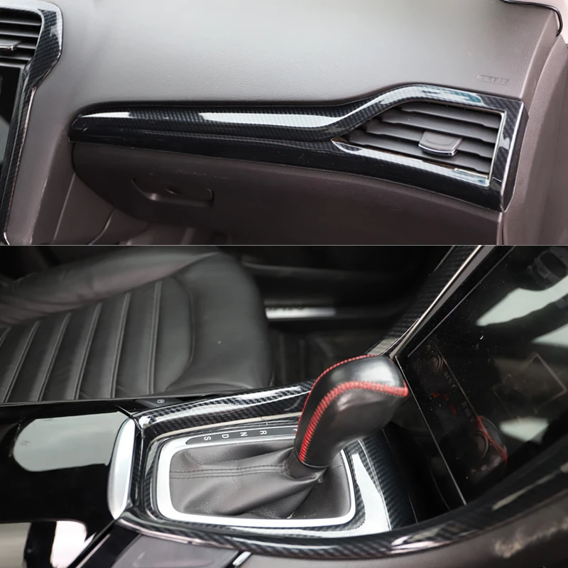 Fits Ford Fusion Mondeo MK5 2013 2014 2015 2016 ABS Carbon Fiber Style Decoration Accessories Interior Moulding Trims Stickers