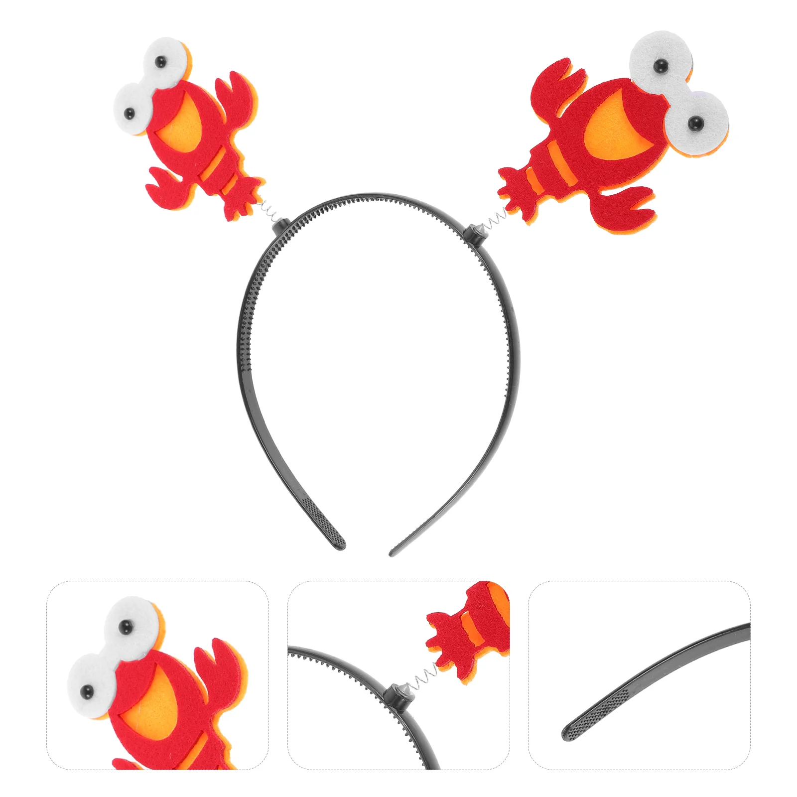 8 Pcs Lobster Headband Decorative Halloween Hair Accessories Plastic Hoop Creative Charm Eye Catching Party Carnival Safe