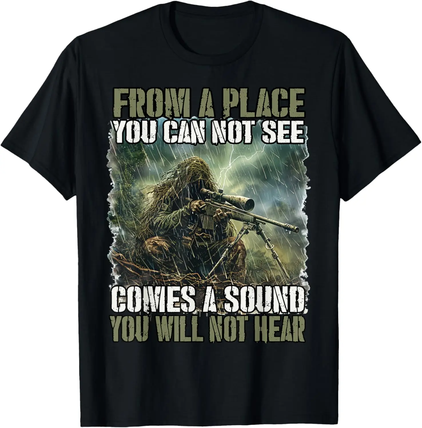 

Sniper Army Ghillia Soldiers Military Soldier T-Shirt Short Sleeve Casual 100% Cotton Shirt