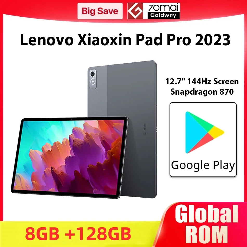 Lenovo Xiaoxin Pad Pro 2023 Tablet Firmware globale 8GB 128GB 12.7 ''144Hz Display Snapdragon 870 Octa Core 10200mAh Android 13