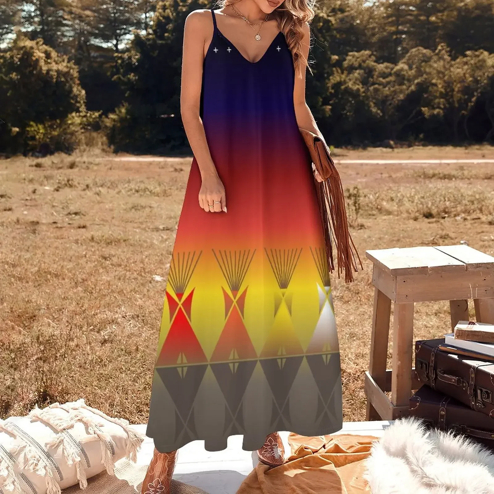 Night Tipi Sleeveless Dress summer women's dress 2024 Beachwear elegant dress clothes for women