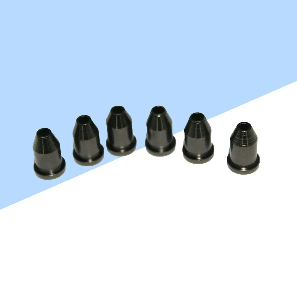 6Pcs Guitar String Caps Bullet Shape External Thread Mounting Buckles Through Body Ferrules Sturdy Guitar Accessories Black