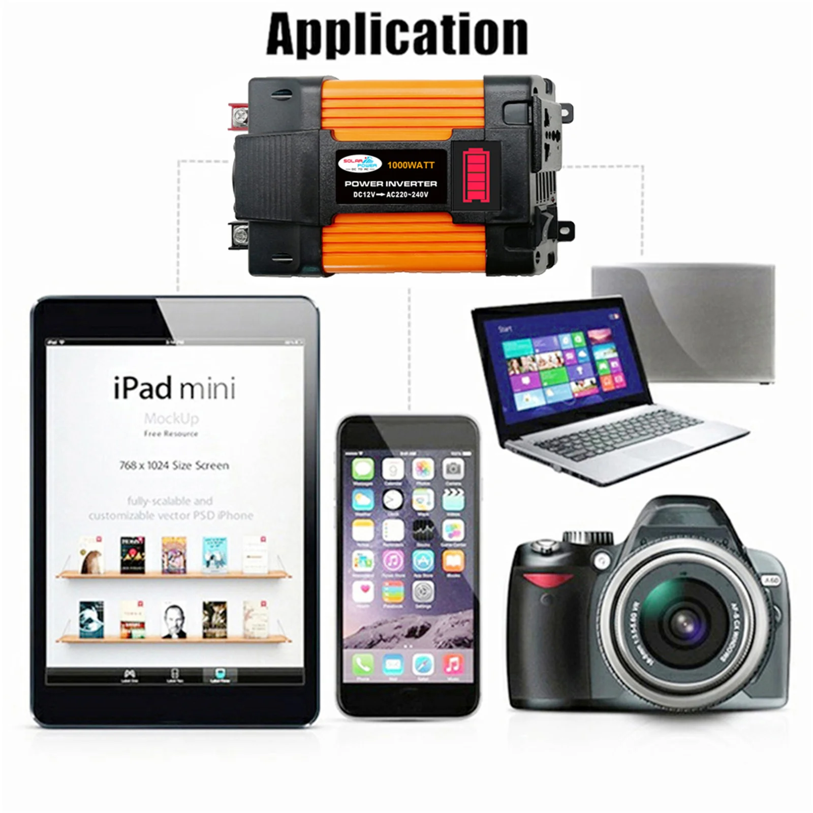 1000 واط عاكس طاقة السيارة موجة جيبية نقية المزدوج منافذ USB منافذ سيارة العاكس تيار مستمر 10.5 فولت ~ 15 فولت AC110V 60 هرتز عرض البطارية