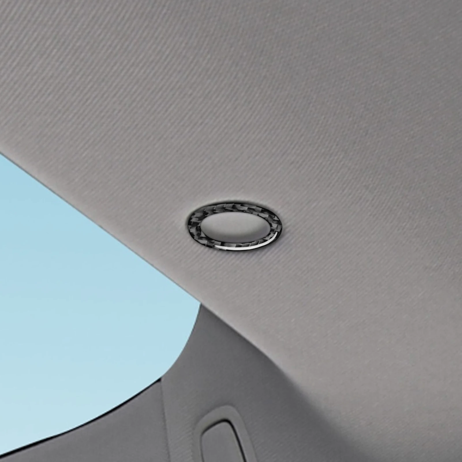 Real Soft Carbon Fiber For Tesla Model 3 Highland 2023-2026 Car Interior Trim Accessories Rear Roof Reading Light Frame Stickers 6