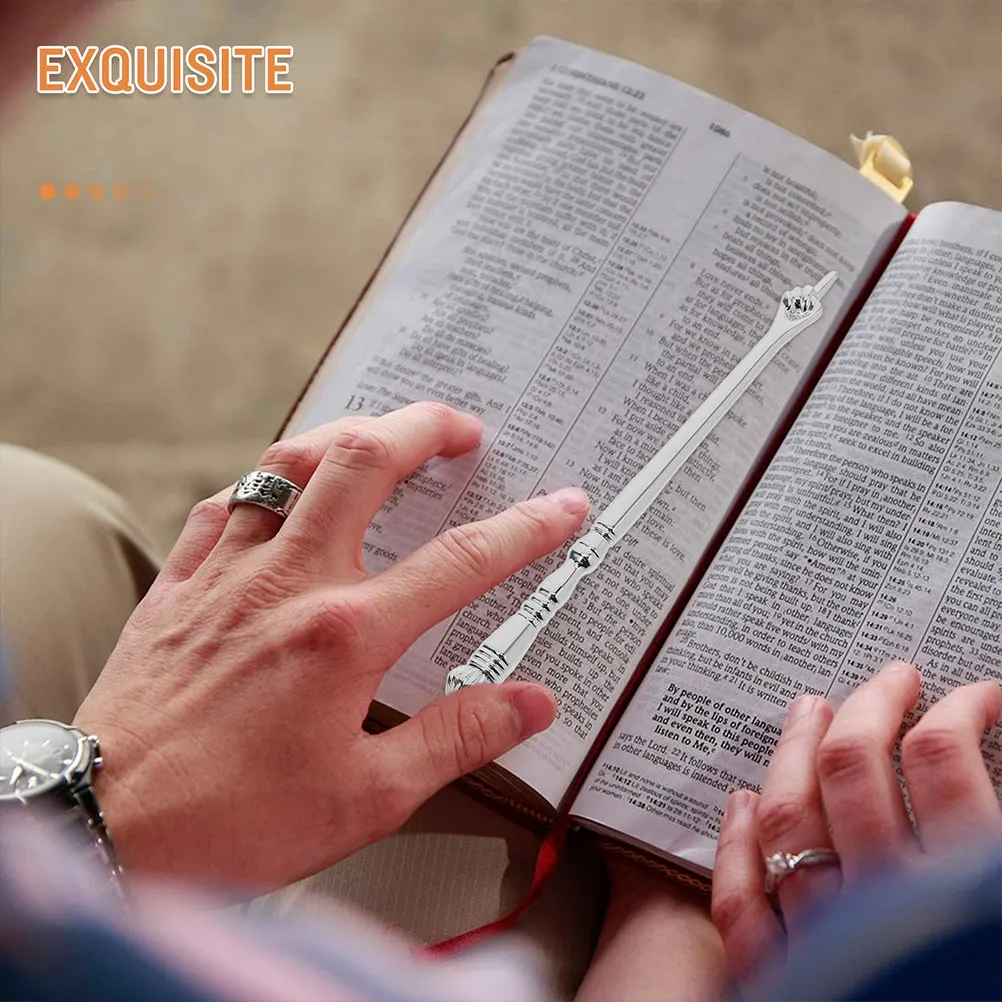 Wskaźnik Yad 17 cm, funkcjonalny metalowy palcek do efektywnej czytania Biblii, idealny do synagogi, szkoły, domu, rytuałów judaistycznych.