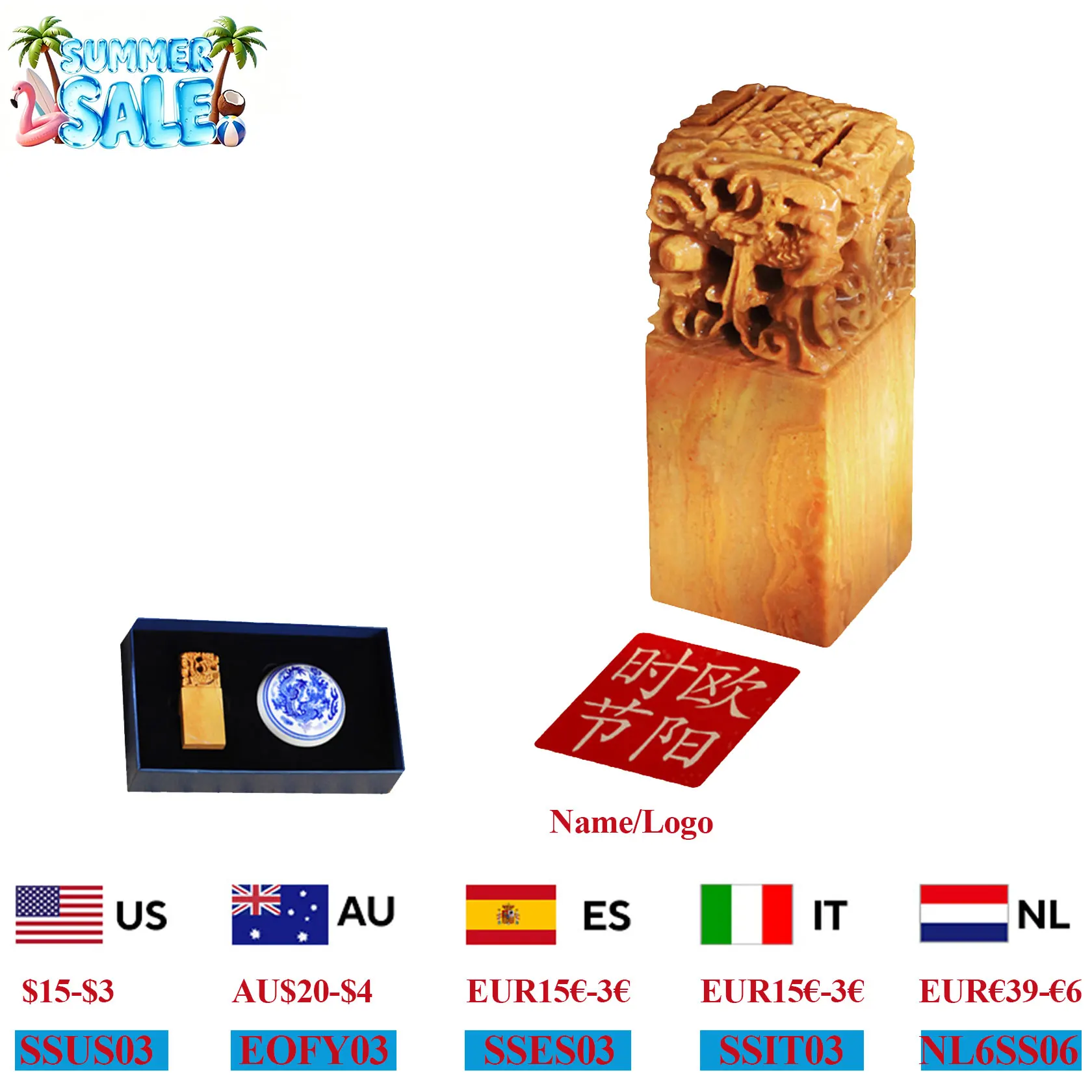 

Custom Hanko Stamp Korean Chinese Japanese Name Stamp Personalized Square Stone Seal for Calligraphy Painting Teacher Gift