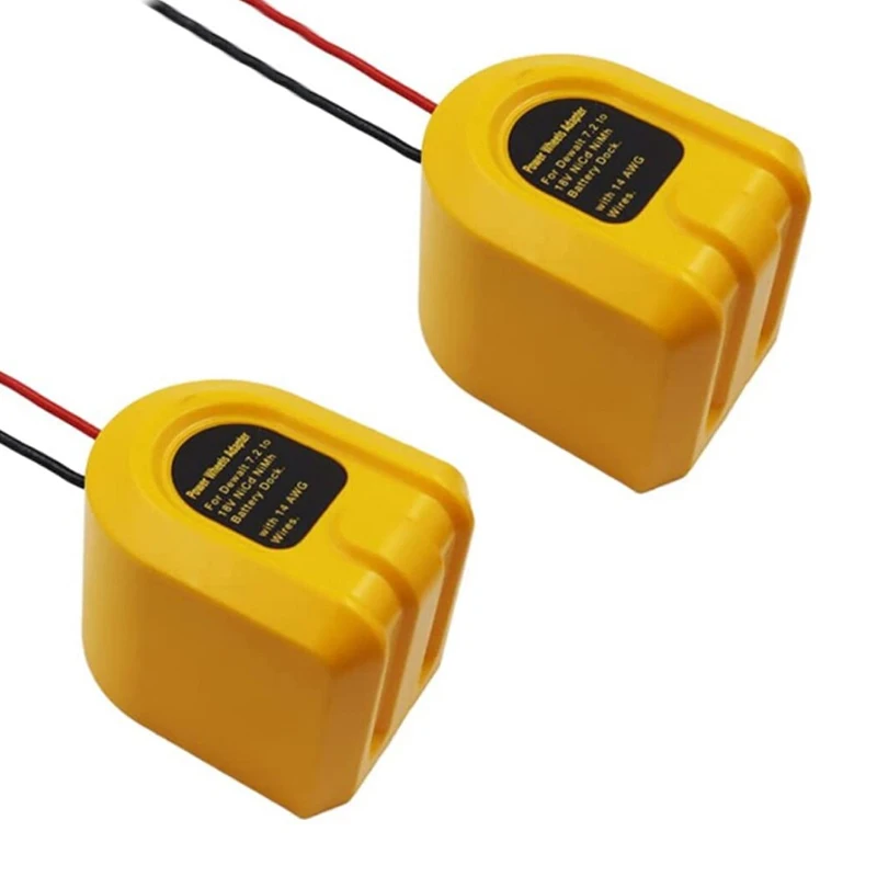 1/2PCS Power Wheels Adapter for Dewalt 7.2V 9.6V 12V 14.4V 18V NiCd NiMh Battery DIY Power Connertor Adapter with 14 AWG Wire