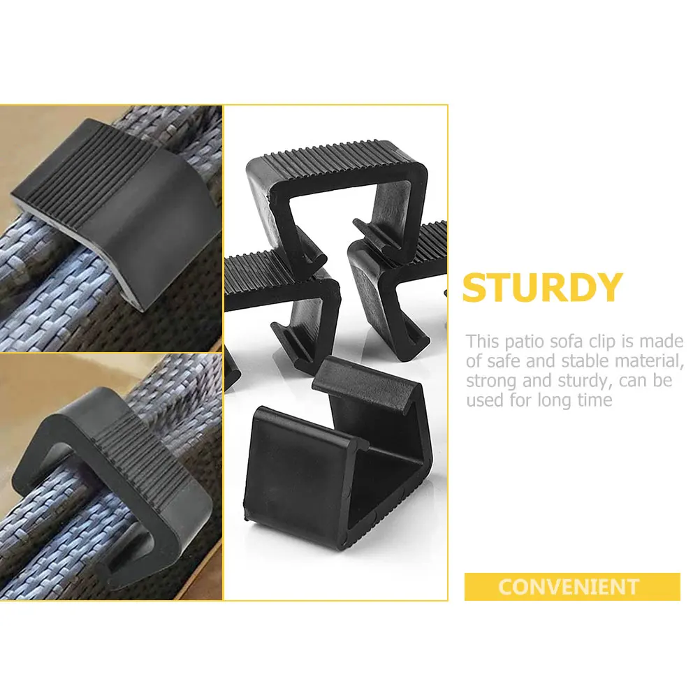 

10 Pcs Rattan Garden niture Sofa Outdoor Chair Fastener Black Plastic Clamps