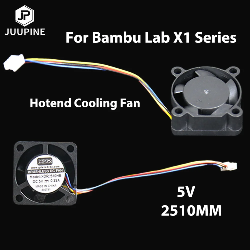 

Для Bambu Lab X1 Hotend Вентилятор 2510 мм 18000 об/мин X1C Вентилятор-кулер Радиатор Bambu Lab Вентилятор Охлаждающая насадка Bambulab X1c Аксессуары
