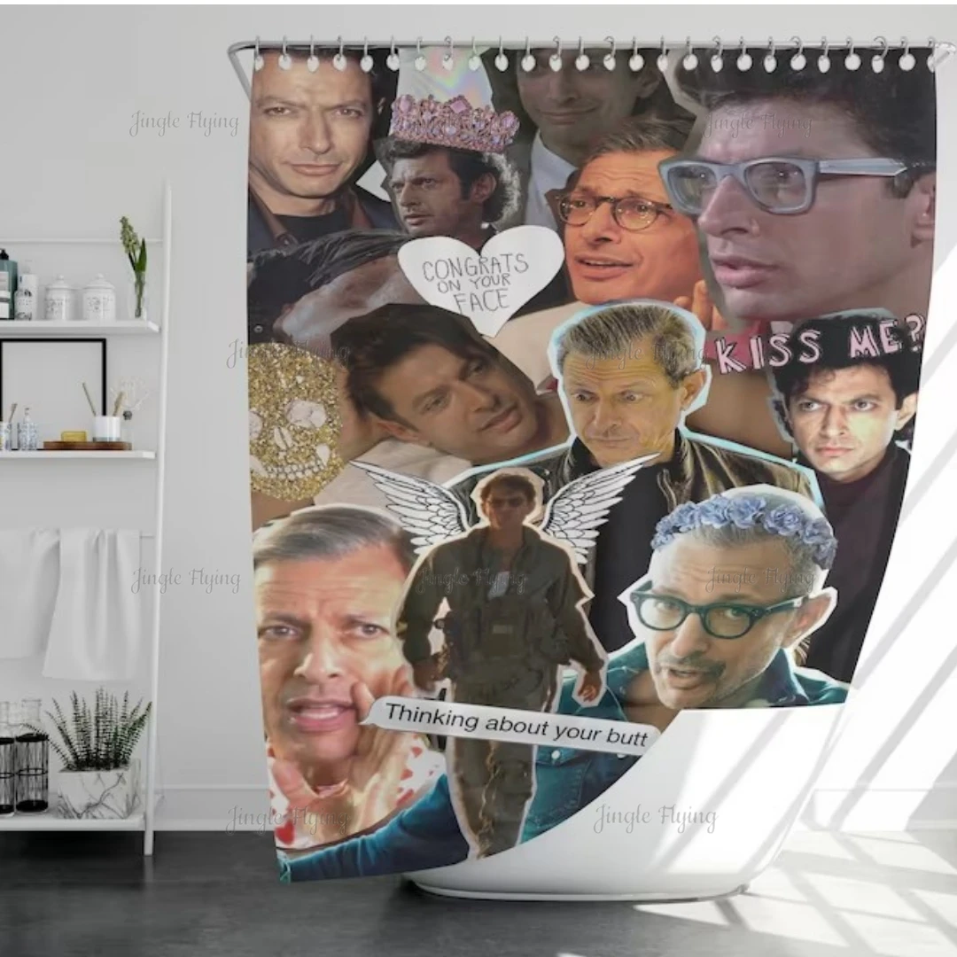Renowned Celebrity Artwork Bathroom Home Decoration Jeff Goldblum Portrait Shower Curtain Decoration