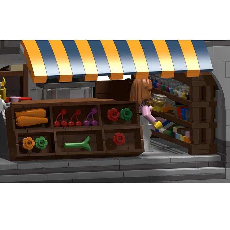 

Модель City Street View Moc Building Brick Модульная модель продуктового магазина Технологические блоки Рождественские игрушки «сделай сам» Строительные подарки