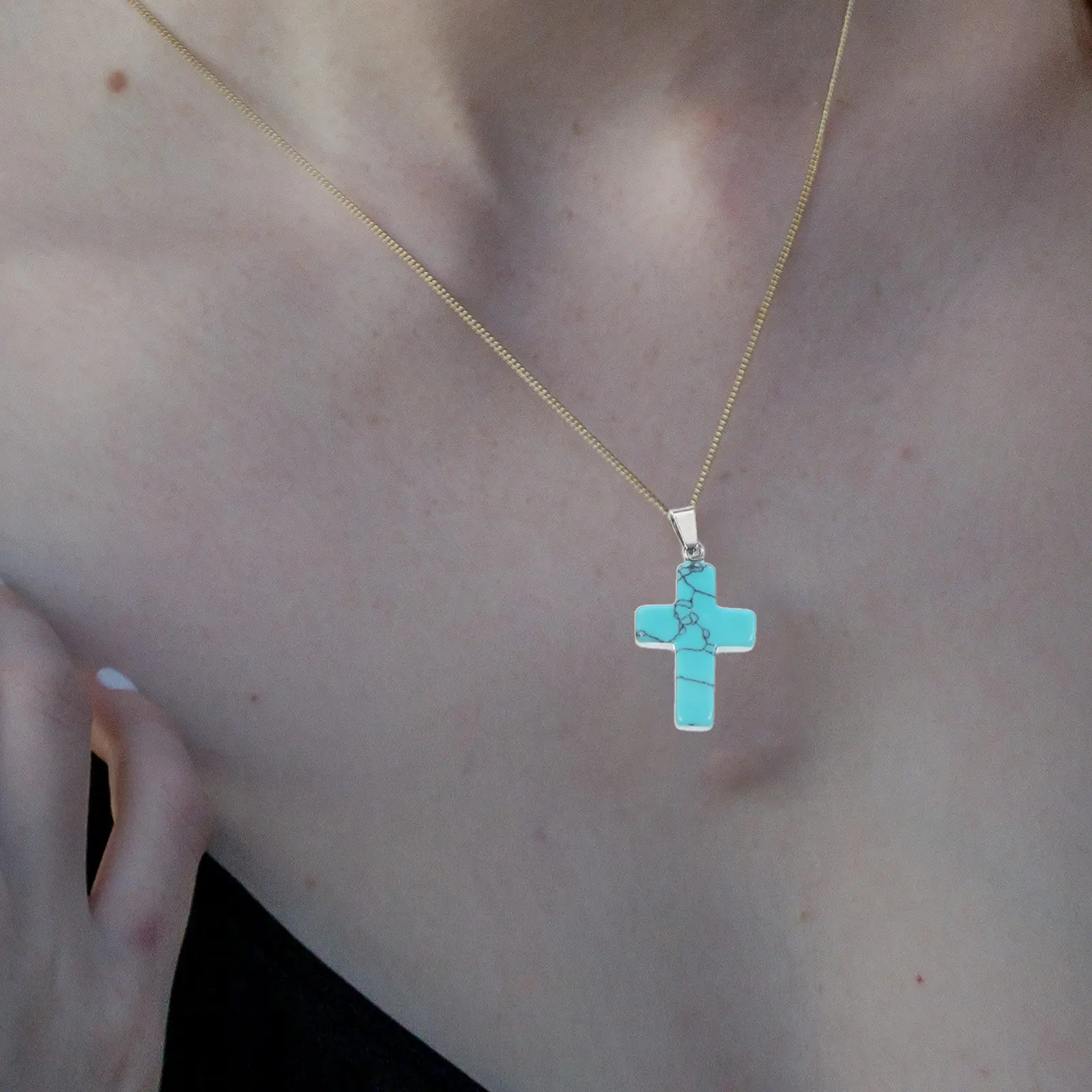 

20Pcs Natural Stone Cross Beads Small Smooth Surface Multi-Purpose Cross Charms for DIY Jewelry Making Bracelets Necklaces Craft