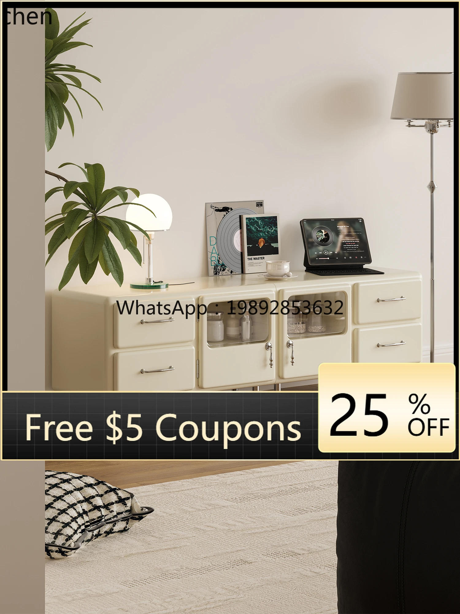 

retro combination TV cabinet living room home storage floor cabinet drawer locker