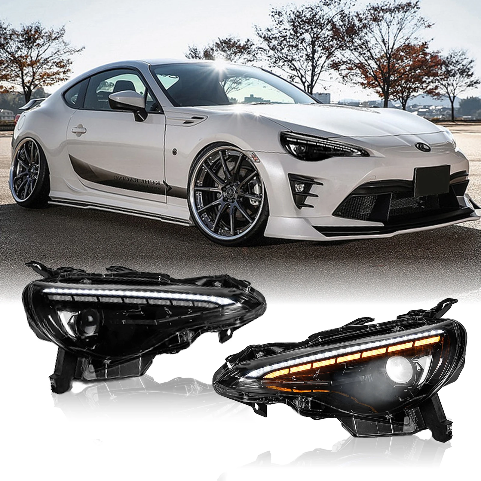 HOSI Led car headlights for toyota gt86 headlamp  moving signal lamp 2013-2019