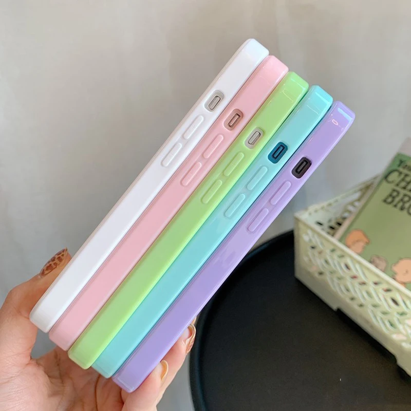 Cute Colour Clear Silicone Case For iPhone 15 14 13 12 11 Pro Max Mini XR X Xs 7 8 6 6s Plus Simple Shockproof Back Cover Case, image 5