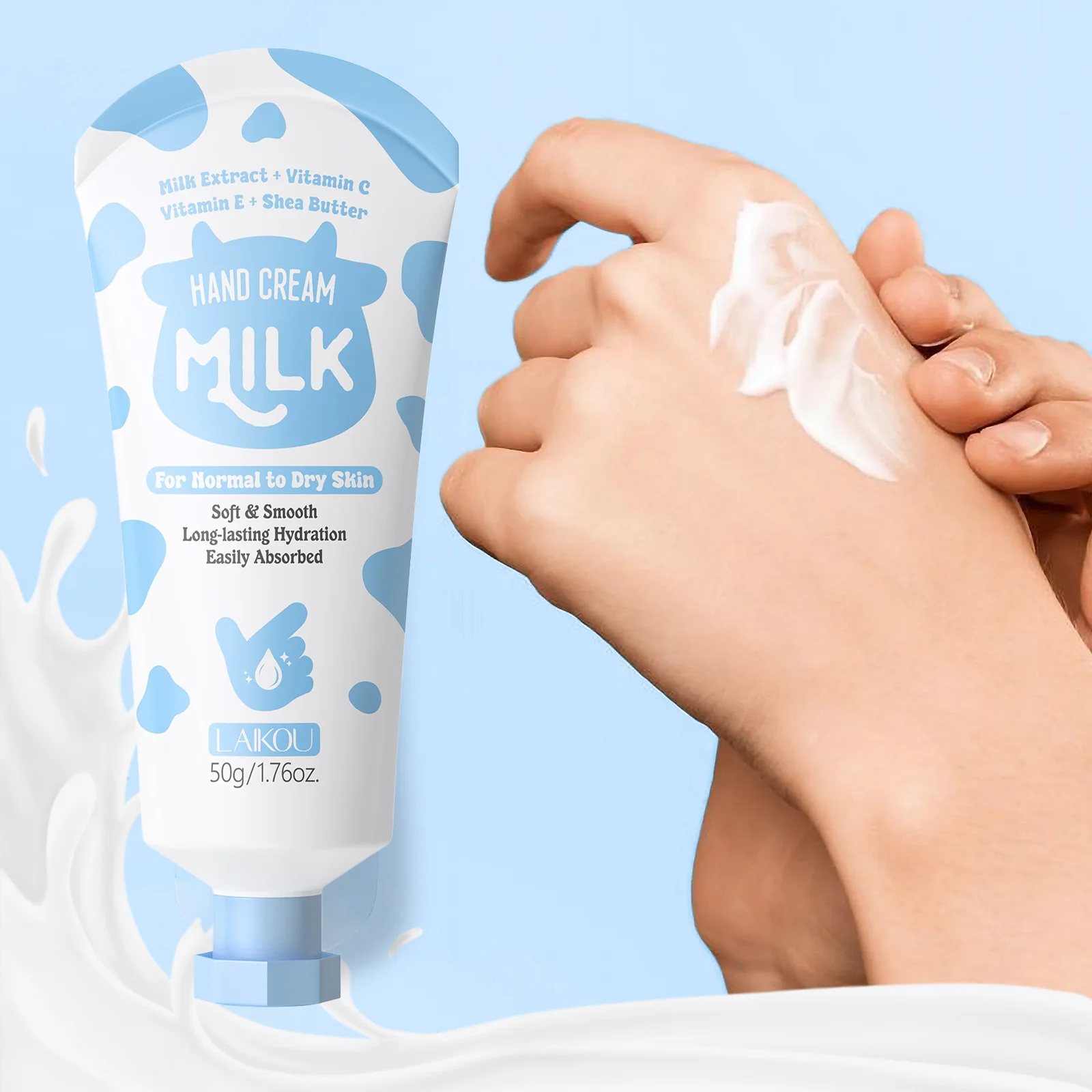 

Молочный крем для рук Laikou, увлажняющий, осветляющий, нежирный, питательный, против сухих трещин, увлажняющий продукт для ухода за кожей рук, 50 г