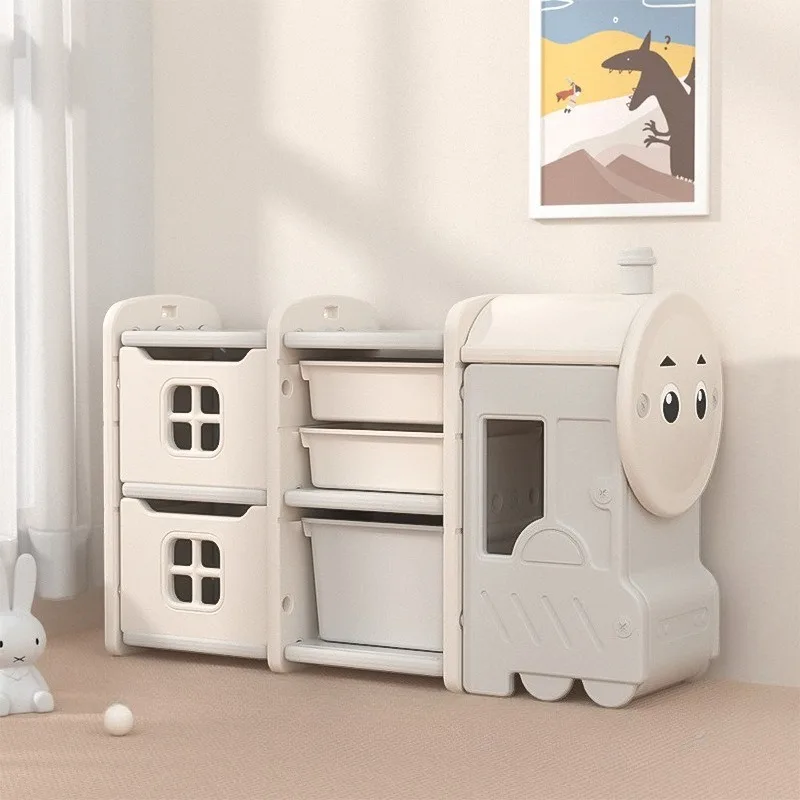 Lightweight Book Storage Racks Multifunctional Layered Shelf Cartoon Train Holder Stand Indoor Practical Classified Organization