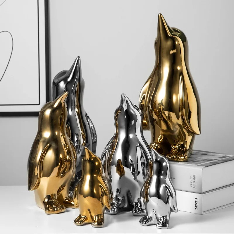 Penguin Statues, Ceramic Home Decor Accessories, Animals, Little Penguin Sculptures, Animal Statues