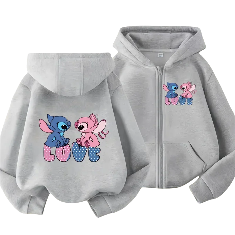 90s Fashion Anime Stitch Hoodie Children Cartoon Clothes Kid Girl Boy Lilo and Stitch Sweatshirt Manga Hoody Baby Casual Top