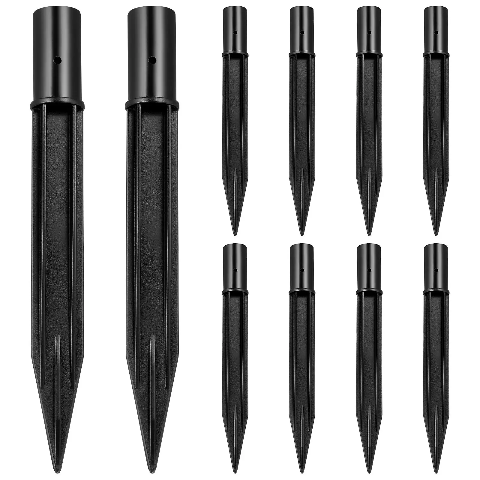 

10 Pcs Black Lawn Light Stakes Replacement Spikes Solar Light Stakes For Garden Camping Hiking Ground Pegs Plastic Tent