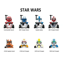 X0350 ARC Clone Trooper Dredd Seven Building Blocks Commander Ganch Bricks Captain Invert Figure Mini Figurines Kids Toys