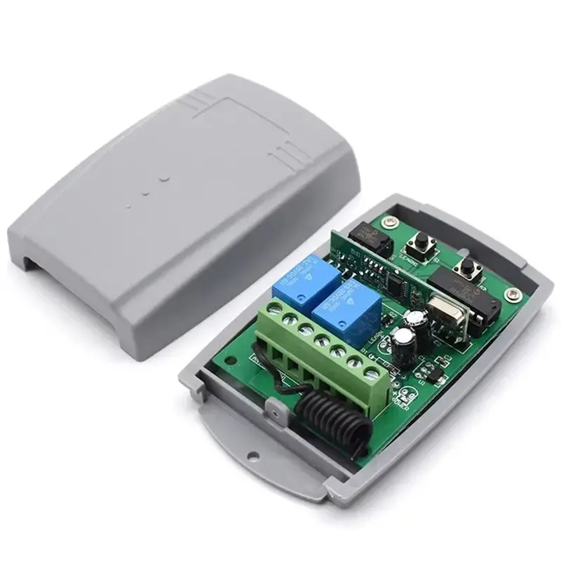 B14C Garage Door Remote Control Receiver Universal 2CH 12/24V For 433Mhz Learning Code Fixed Code Rolling Code