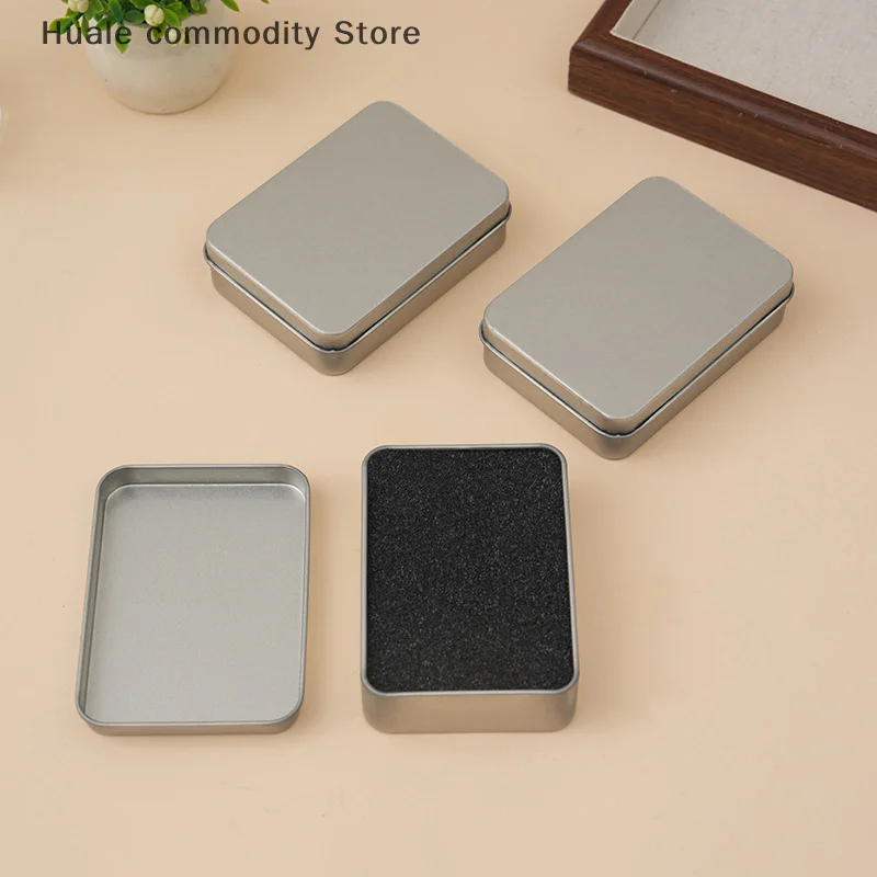 1 قطعة صندوق صغير مستطيل من القصدير حاوية متنوعة صندوق تخزين مستحضرات التجميل صندوق حديد صغير #3