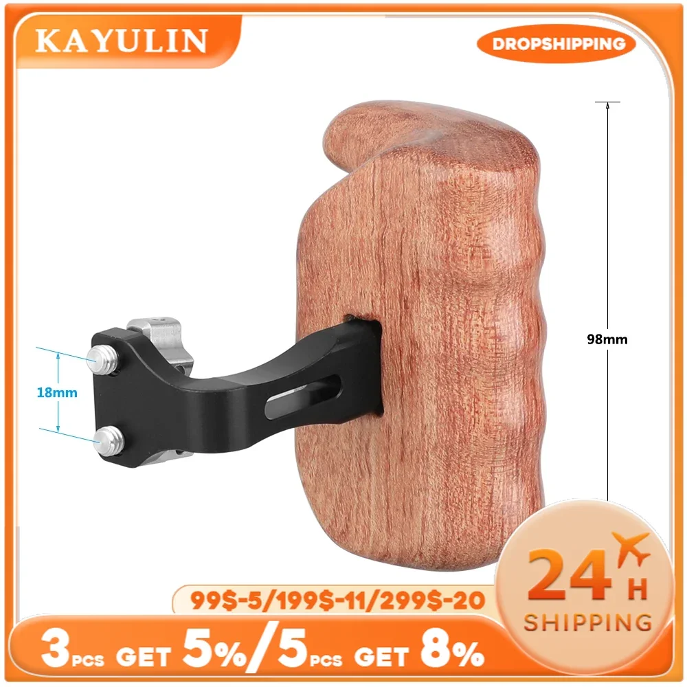 Kayulin Dslr Wooden Camera Handgrip With Invertible 1/4