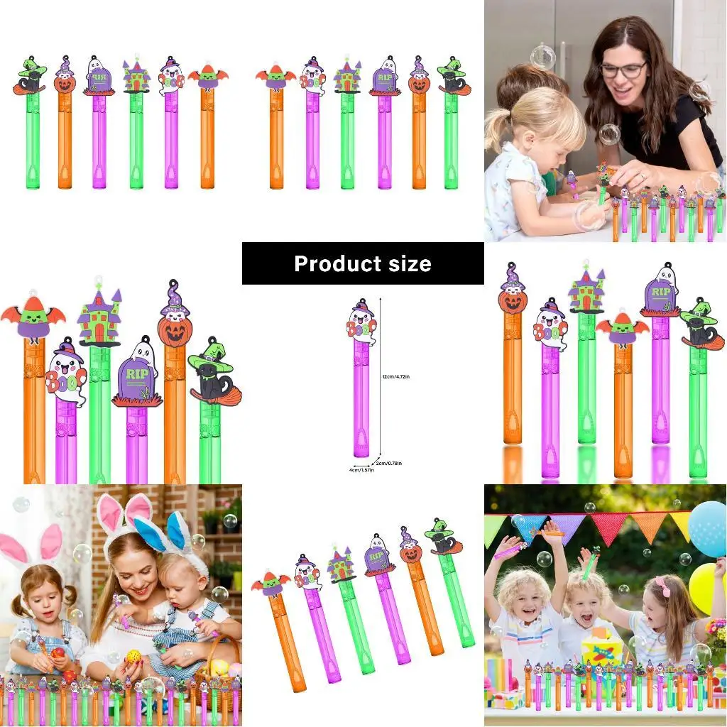 Bubble Solution Wand Set Bat Design Durable Outdoor Toy Promotes Communication Through Halloween Group Fun L8RB