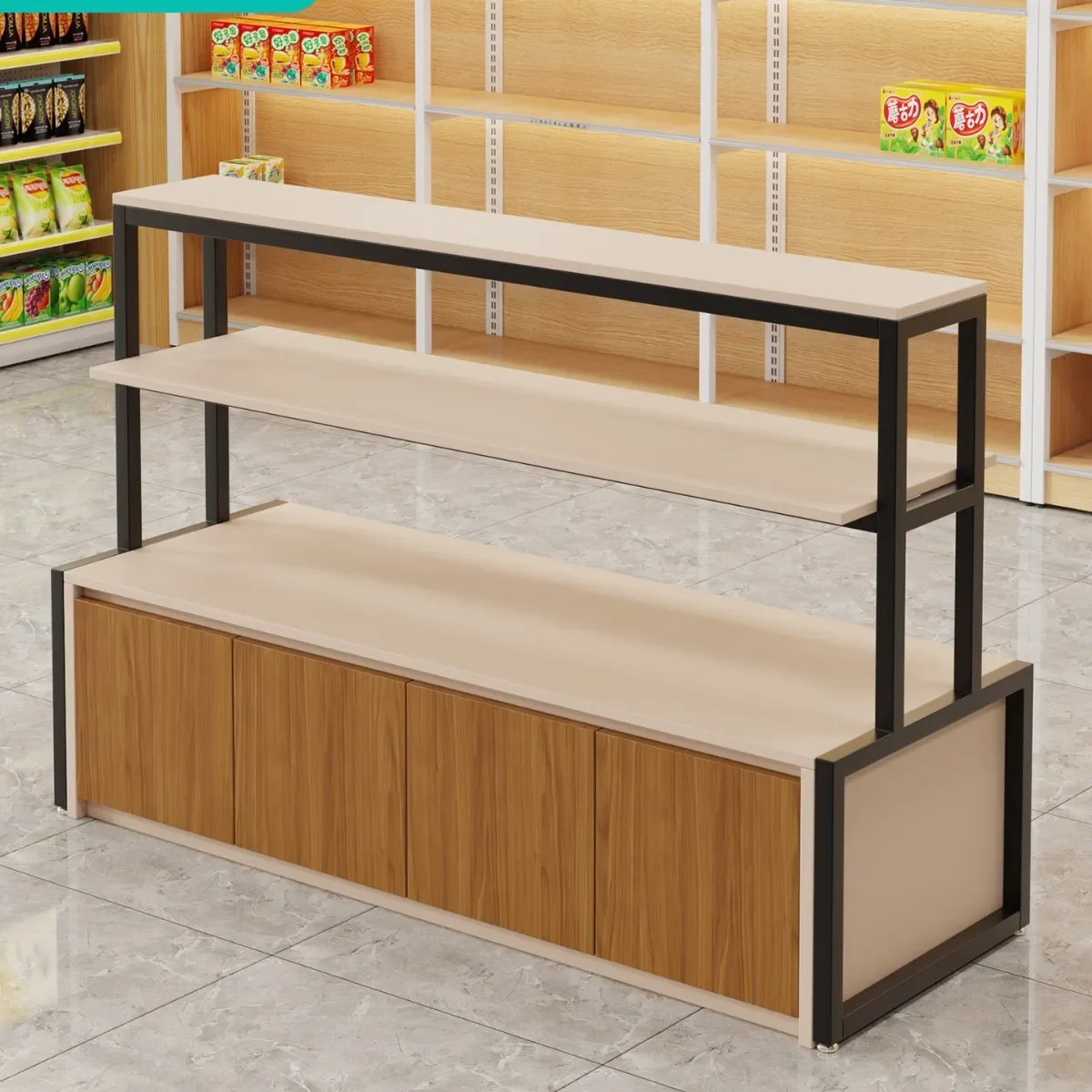Supermarket Nakajima Flowing Water Platform Snack Shelf Cosmetics Display Merchandise Store Products Multi-layer