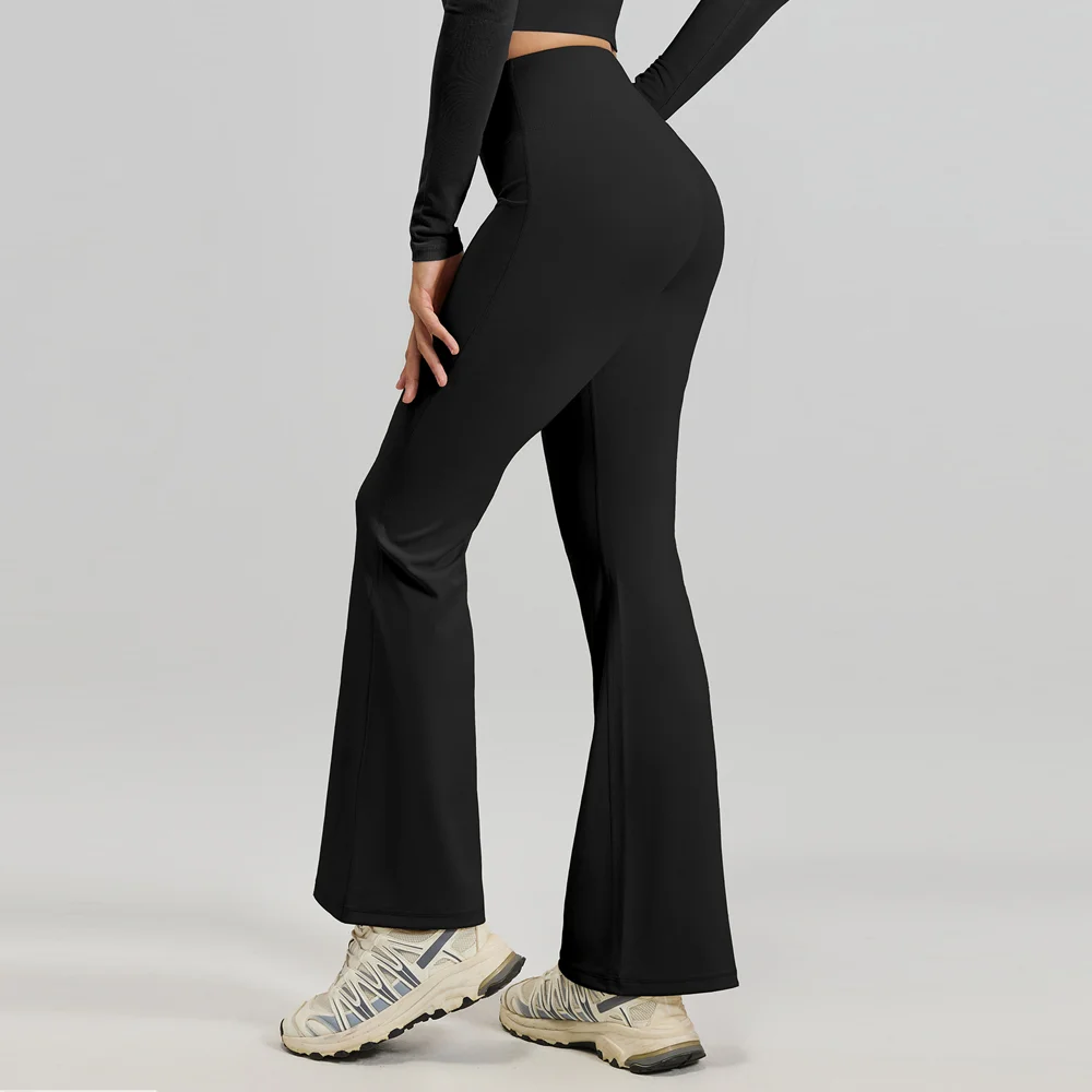Women Yoga Bell-bottoms Tight Scrunch Butt Lifting Dance High Waist Tights Fitness Pilates Gym Running Breathable Sport Pants