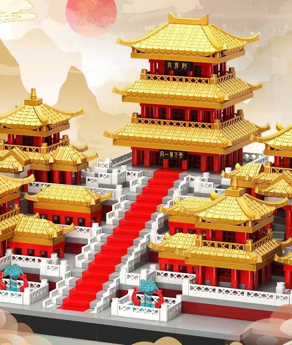 2964pcs MINI Block Teens Building Toys DIY Bricks Adult Puzzle Chinese Architecture Epang Palace Home Decor Women Men Gift 92039