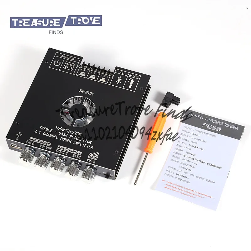 

ZK-HT21 Плата цифрового усилителя мощности Bluetooth TDA7498E Супер тяжелый сабвуфер с высокими и басами 160 Вт * 2 + 220 Вт